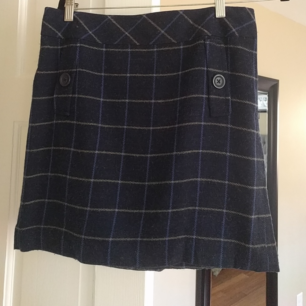 Navy plaid mini skirt